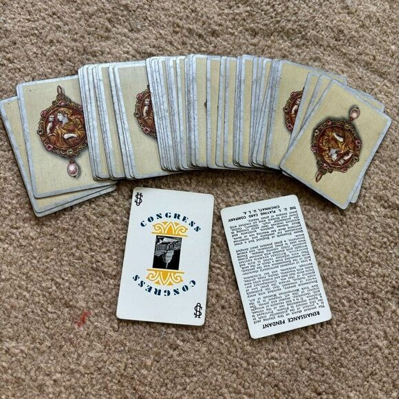 2 Decks Congress Playing Cards Cel-U-Tone Finish - Picture 2 of 8